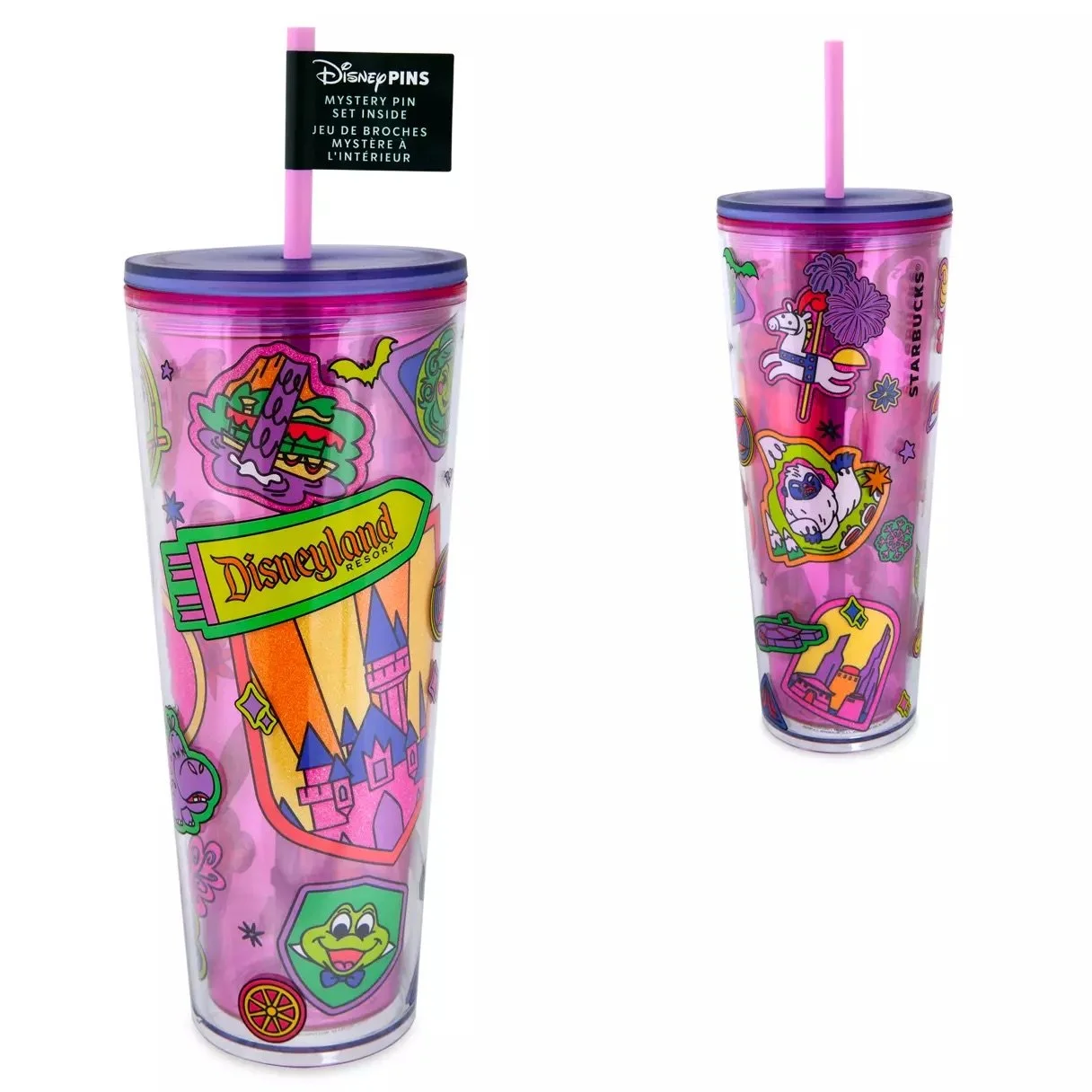 Disney Parks Starbucks Tumbler with Mystery Pin Collection on